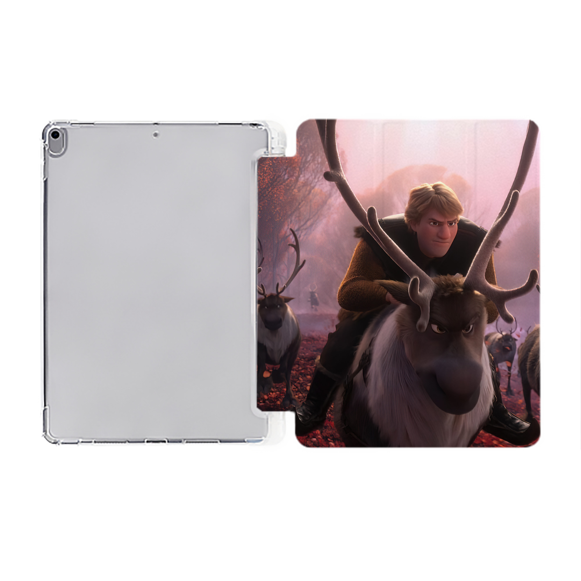 （画像用） となりのトトロ 草壁メイ 草壁サツキ My Neighbor Totoro Satsuki Kusakabe Mei Kusakabe IPad ケース ペン収納付き 三つ折りスタンド PUレザー×シリコン 対応機種9.5/10.5/10.9インチ